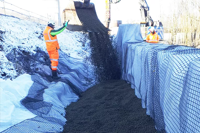 Carstairs West Embankment Retention & Slope Regrade Works