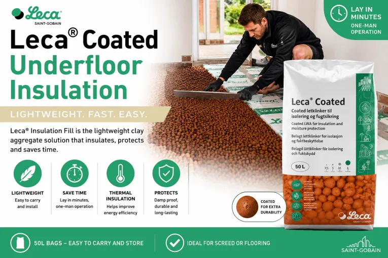 Leca® Coated Underfloor Insulation (50L Bags)