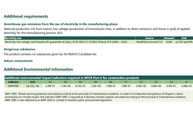 Environmental Product Declarations (EPD)