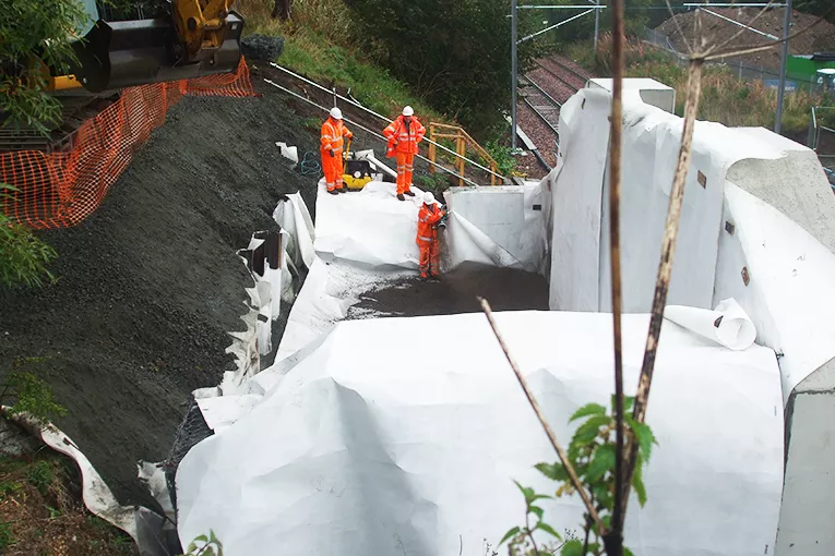 UNDERTRACK PNEUMATIC DELIVERY FOR CYCLE PATH DEVELOPMENT | BATHGATE RAIL STATION