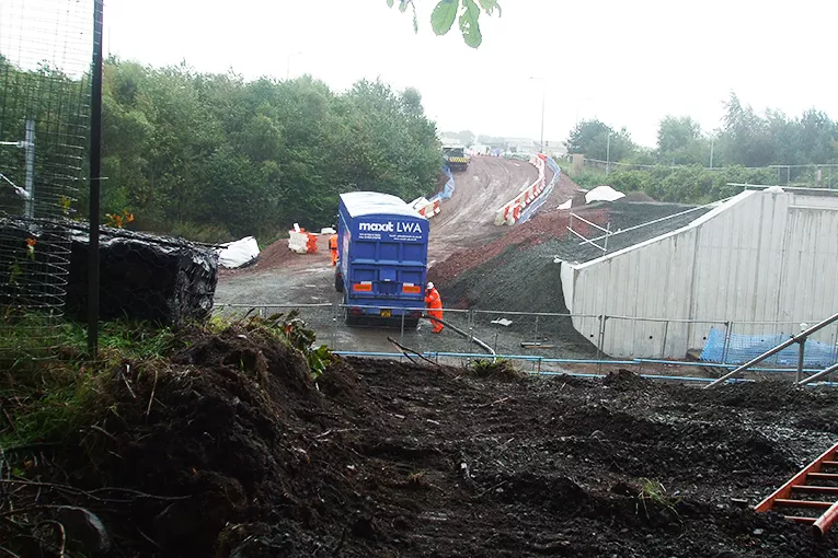 UNDERTRACK PNEUMATIC DELIVERY FOR CYCLE PATH DEVELOPMENT | BATHGATE RAIL STATION