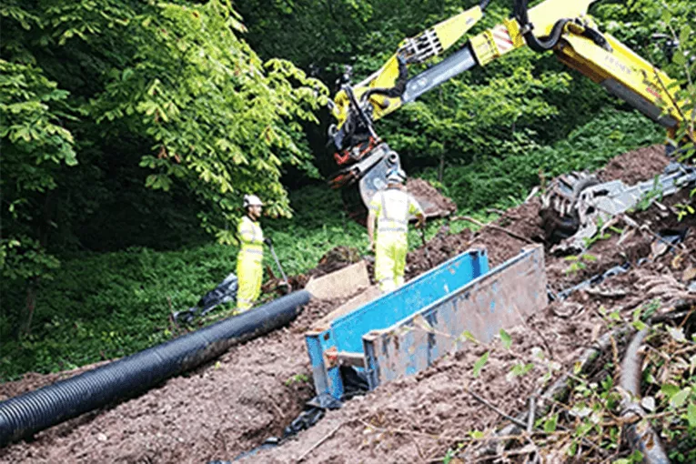 Lightweight Fill on hillside