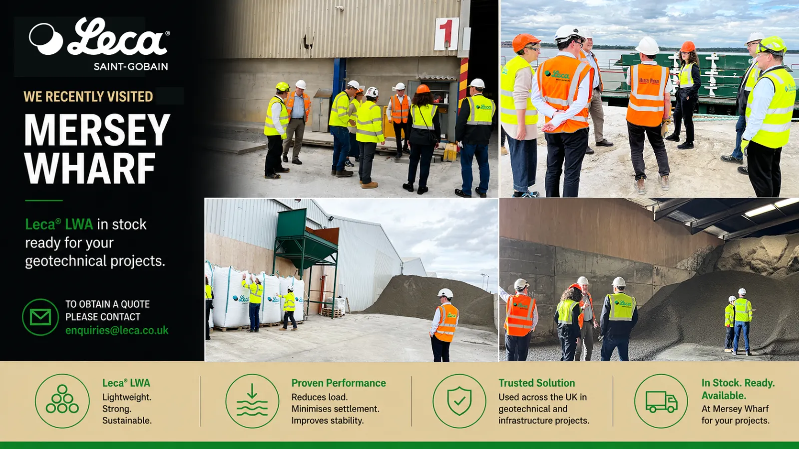 Recently, we visited one of our strategic Leca distribution hubs - Mersey Wharf