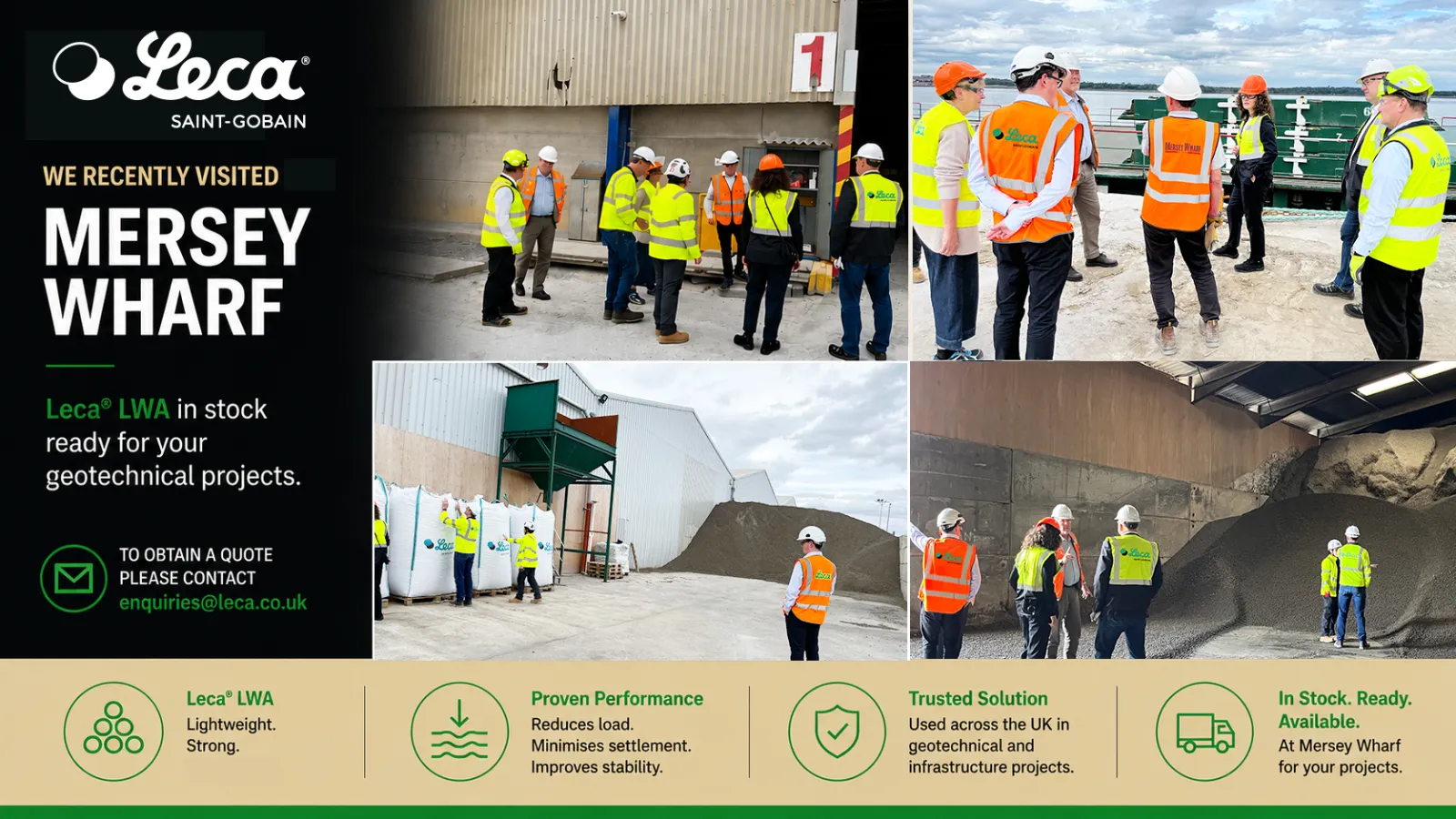 Recently, we visited one of our strategic Leca distribution hubs - Mersey Wharf