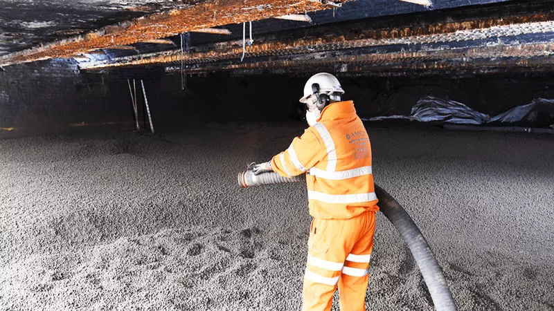 PNEUMATIC DELIVERY FOR INFILL UNDER A RAIL STATION IN GLASGOW